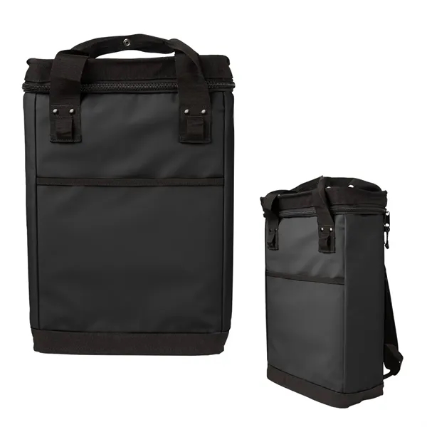 24 can capacity cooler backpack with double zipper main compartment.... from ASI 61125 Hit Promotional Products / Hit®