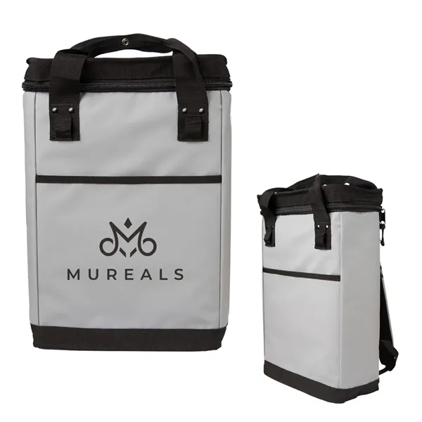 24 can capacity cooler backpack with double zipper main compartment.... from ASI 61125 Hit Promotional Products / Hit®