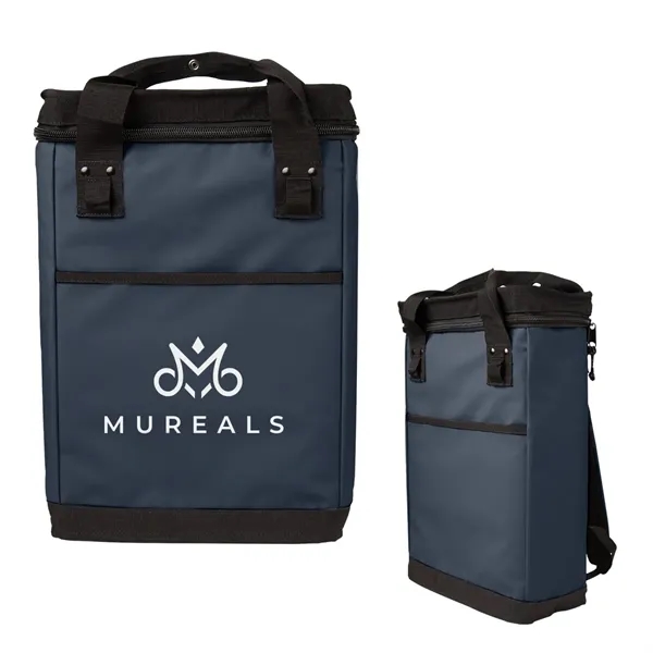 24 can capacity cooler backpack with double zipper main compartment.... from ASI 61125 Hit Promotional Products / Hit®