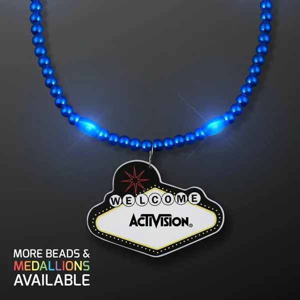LED Bead Necklace with Las Vegas Medallion; Imprint Pricing... from ASI 34194 ALightPromos