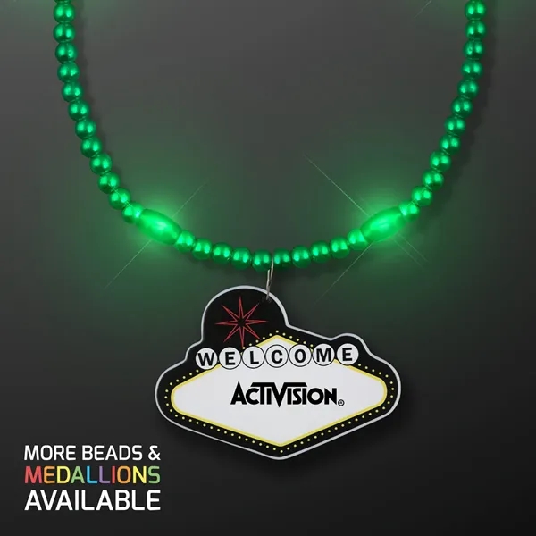 LED Bead Necklace with Las Vegas Medallion; Imprint Pricing... from ASI 34194 ALightPromos
