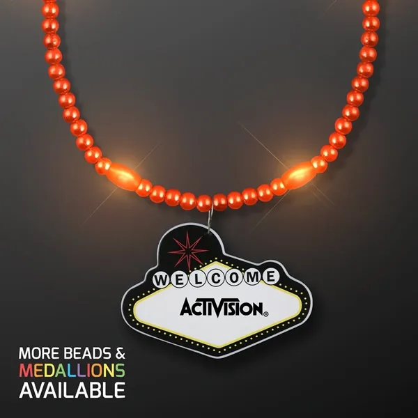 LED Bead Necklace with Las Vegas Medallion; Imprint Pricing... from ASI 34194 ALightPromos