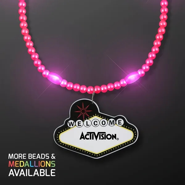 LED Bead Necklace with Las Vegas Medallion; Imprint Pricing... from ASI 34194 ALightPromos