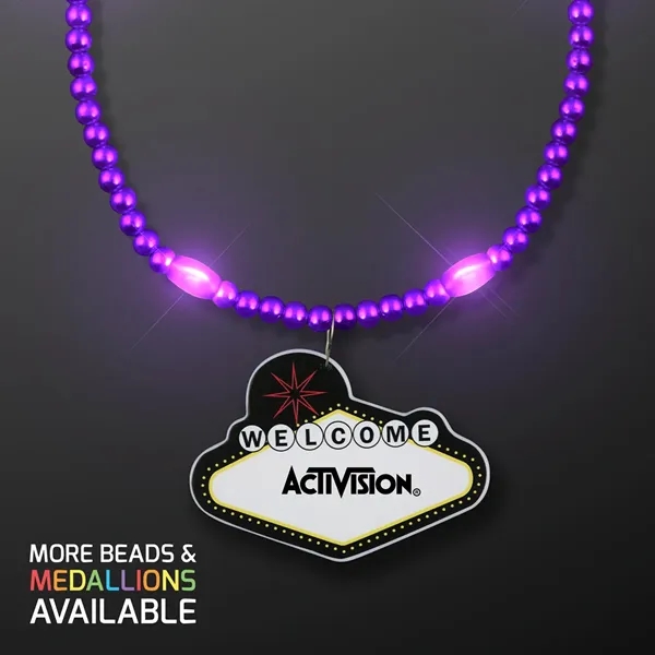 LED Bead Necklace with Las Vegas Medallion; Imprint Pricing... from ASI 34194 ALightPromos