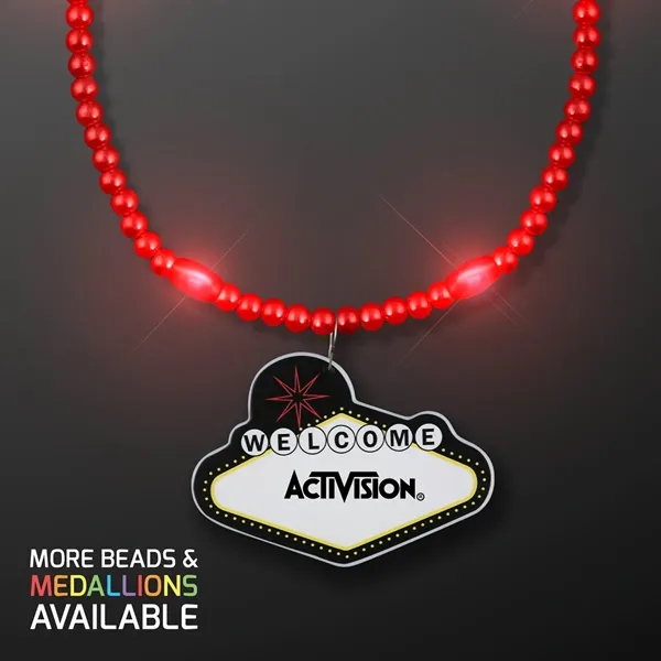 LED Bead Necklace with Las Vegas Medallion; Imprint Pricing... from ASI 34194 ALightPromos