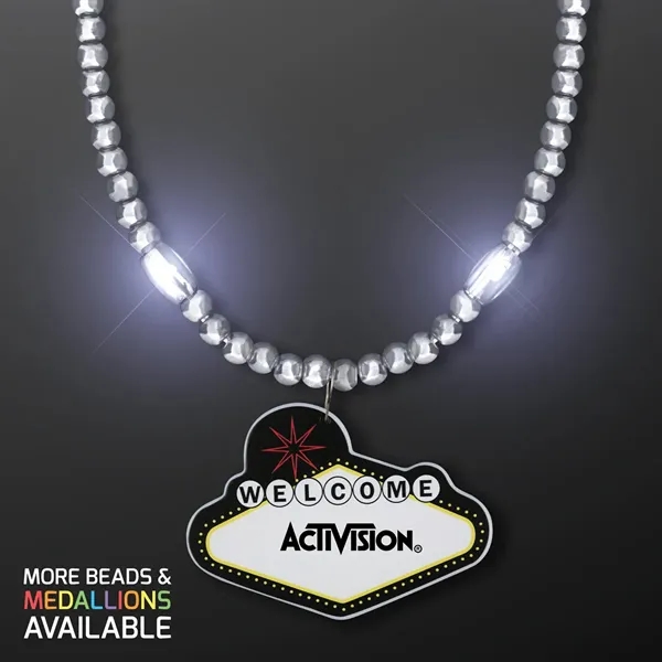 LED Bead Necklace with Las Vegas Medallion; Imprint Pricing... from ASI 34194 ALightPromos