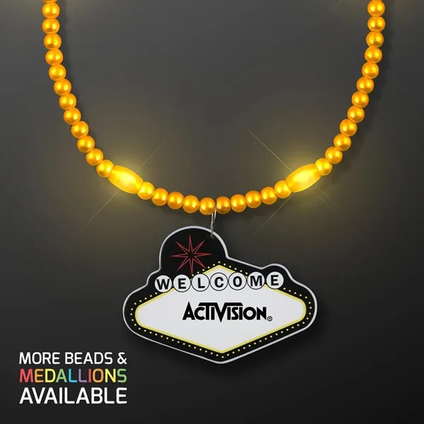LED Bead Necklace with Las Vegas Medallion; Imprint Pricing... from ASI 34194 ALightPromos