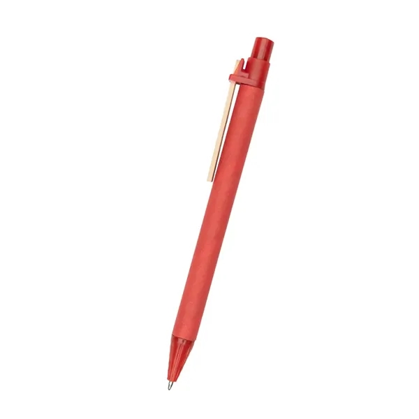 Plunger action ballpoint pen with paper barrel and wooden clip.... from ASI 61125 Hit Promotional Products / Hit®