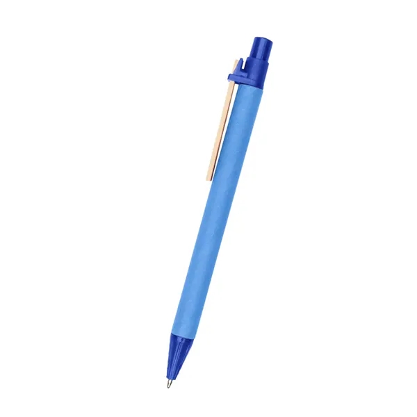 Plunger action ballpoint pen with paper barrel and wooden clip.... from ASI 61125 Hit Promotional Products / Hit®