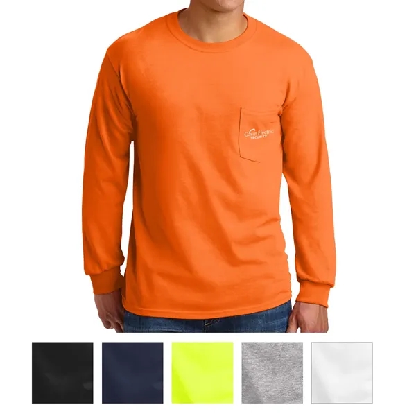 Cotton long-sleeve t-shirt with pocket.... from ASI 61125 Hit Promotional Products / Hit®