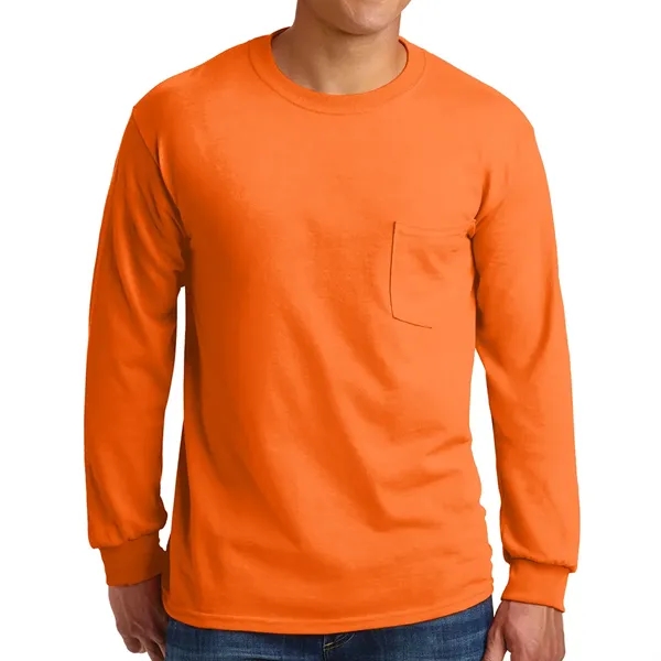 Cotton long-sleeve t-shirt with pocket.... from ASI 61125 Hit Promotional Products / Hit®