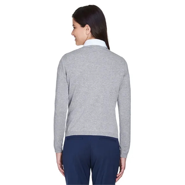 Devon & Jones ladies' V-neck sweater made from 100% airspun cotton.... from ASI 34063 alphabroder