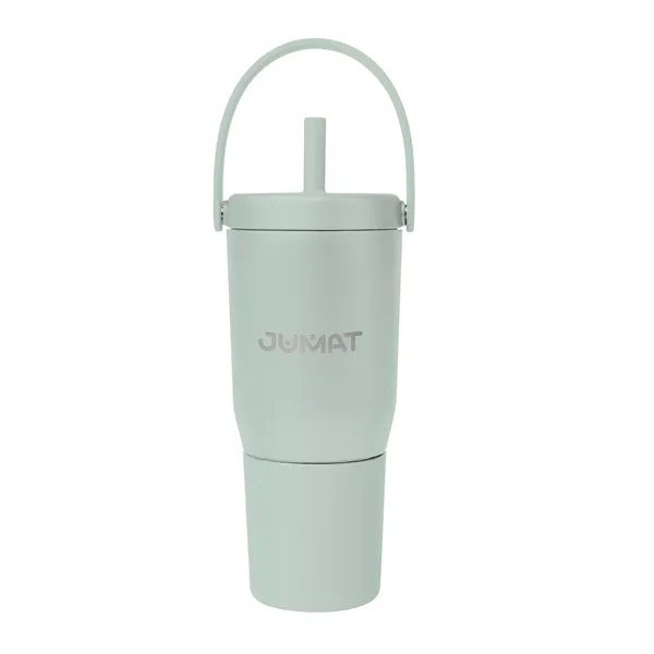 35 oz. powder-coated stainless steel tumbler with straw and carry handle.... from ASI 61125 Hit Promotional Products / Hit®
