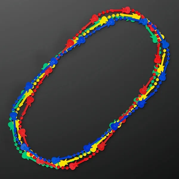 Rock Guitar Necklace Mardi Gras Beads - Blank pricing... from ASI 34194 ALightPromos