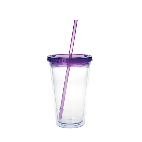 Clear Tumbler with Colored Lid - 18 oz.... from ASI 40480 Koozie Group / Norwood