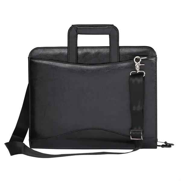 Simulated leather portfolio with removable shoulder strap and hideaway handles.... from ASI 46755 Cosmo Promos