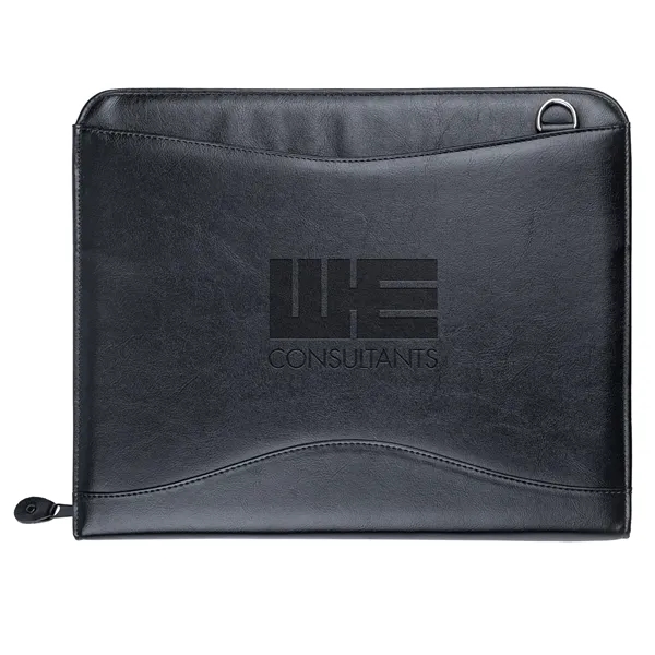 Simulated leather portfolio with removable shoulder strap and hideaway handles.... from ASI 46755 Cosmo Promos