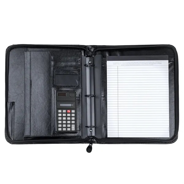 Simulated leather portfolio with removable shoulder strap and hideaway handles.... from ASI 46755 Cosmo Promos