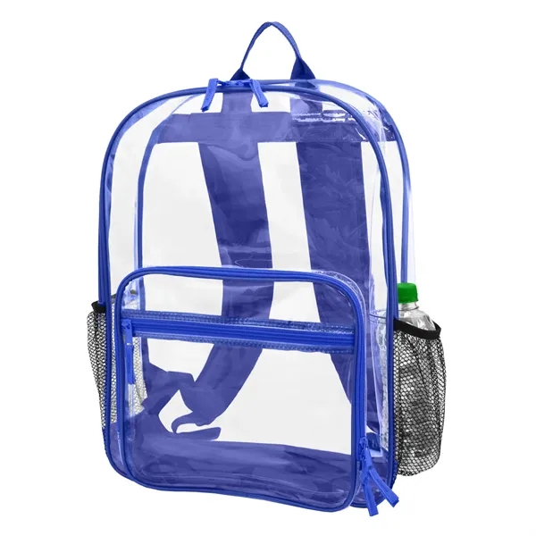 13"W x 18"H x 5"G Clear PVC backpack with a main... from ASI 37980 Bagworld