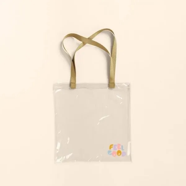 Large, square flat tote made of clear vinyl that measures 15.5"... from ASI 74710 Numo