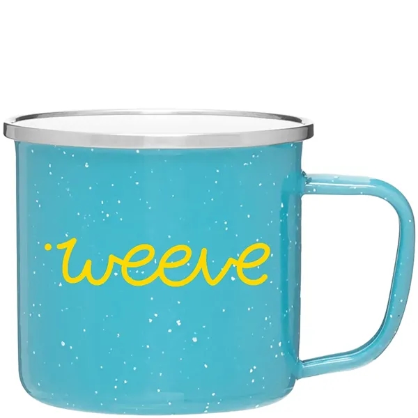 13 oz single wall enamel mug with stainless steel rim and... from ASI 51197 ETS Express, LLC