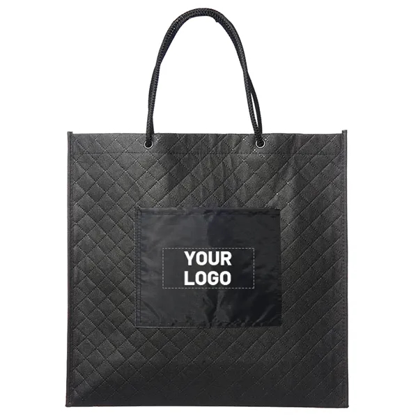 Cross woven shopping bag with front pocket plus 1 color silkscreen... from ASI 37218 Athena Promo (tm)