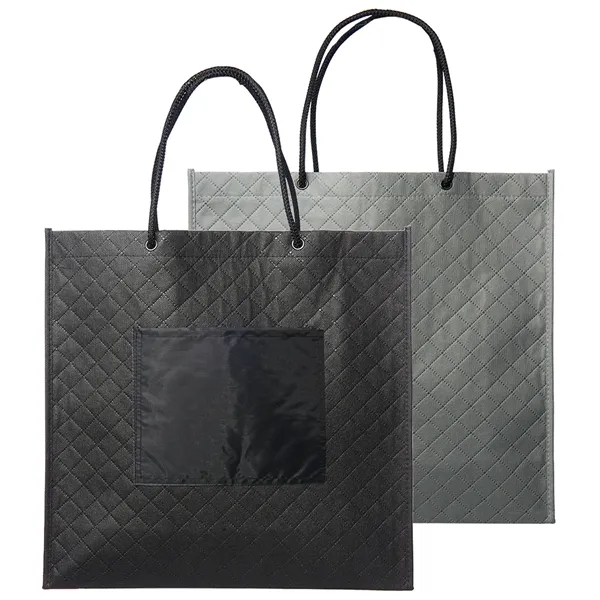 Cross woven shopping bag with front pocket plus 1 color silkscreen... from ASI 37218 Athena Promo (tm)