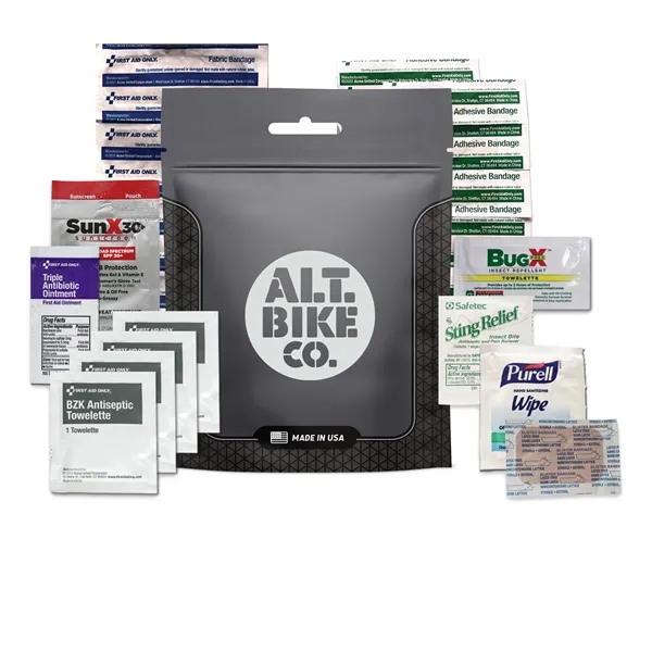 5.5" x 7.25" cycling first aid kit with a pouch.... from ASI 84514 Safety Made