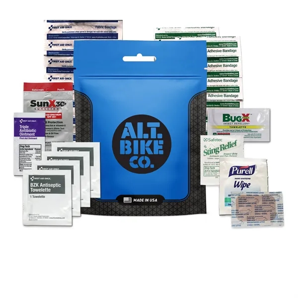 5.5" x 7.25" cycling first aid kit with a pouch.... from ASI 84514 Safety Made