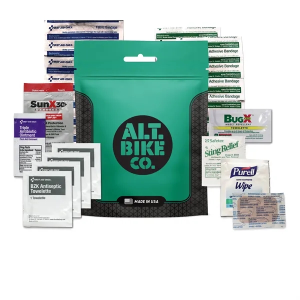 5.5" x 7.25" cycling first aid kit with a pouch.... from ASI 84514 Safety Made