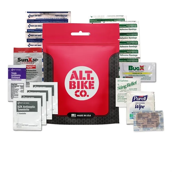 5.5" x 7.25" cycling first aid kit with a pouch.... from ASI 84514 Safety Made