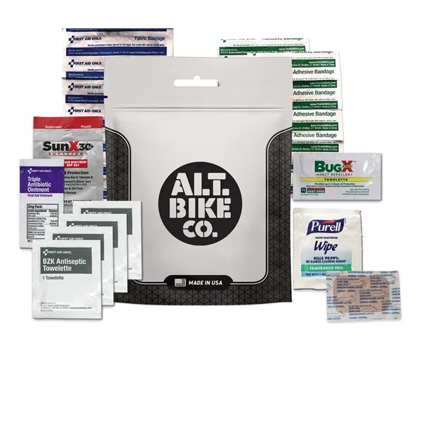 5.5" x 7.25" cycling first aid kit with a pouch.... from ASI 84514 Safety Made