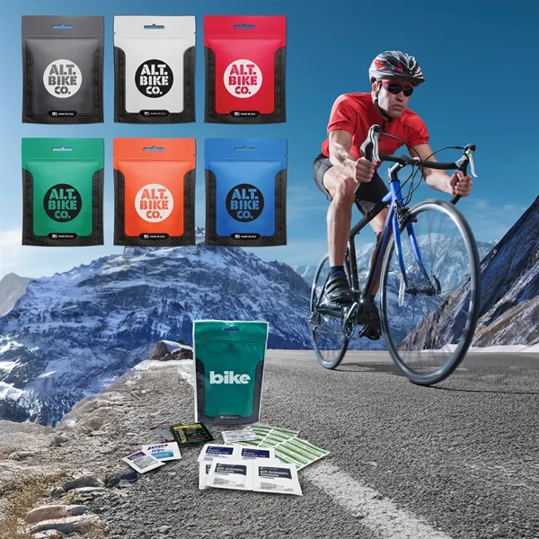 5.5" x 7.25" cycling first aid kit with a pouch.... from ASI 84514 Safety Made