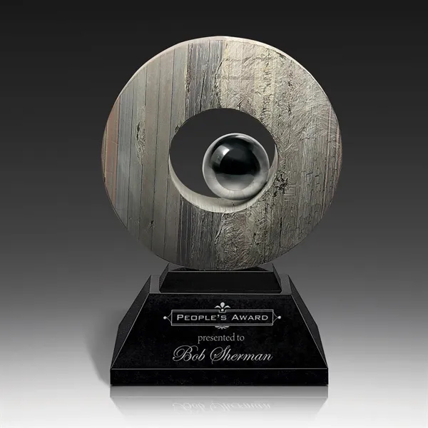 Rough and smooth multicolored award features stainless accents and an ebony... from ASI 93986 Visions/Awardcraft / Visions Awards