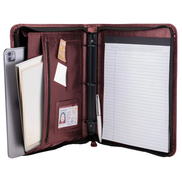 Professional simulated leather ring portfolio with writing pad.... from ASI 46755 Cosmo Promos