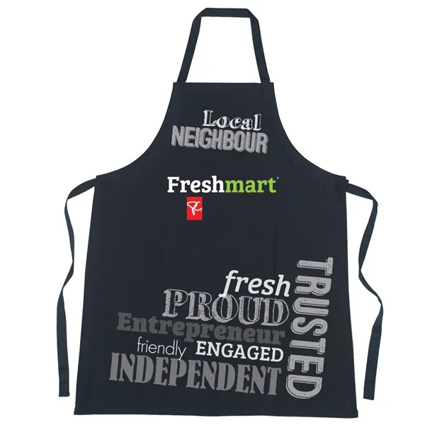 This 100% cotton black apron is perfect for concession workers, retail... from ASI 76797 Pelican Graphics / Pelican Lures