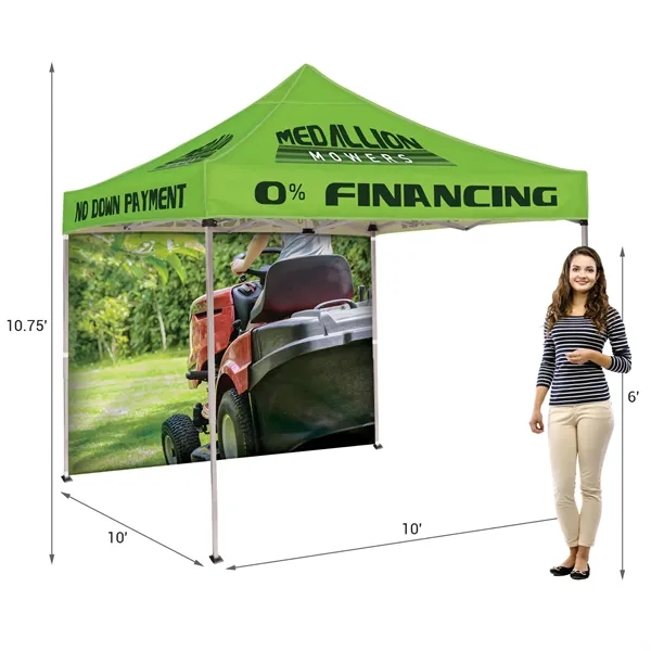 Custom full color digital 10' square canopy tent with one full... from ASI 80228 Quinn