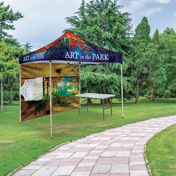 Custom full color digital 10' square canopy tent with one full... from ASI 80228 Quinn