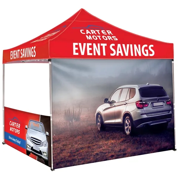 Custom full color digital 10' square canopy tent with one full... from ASI 80228 Quinn