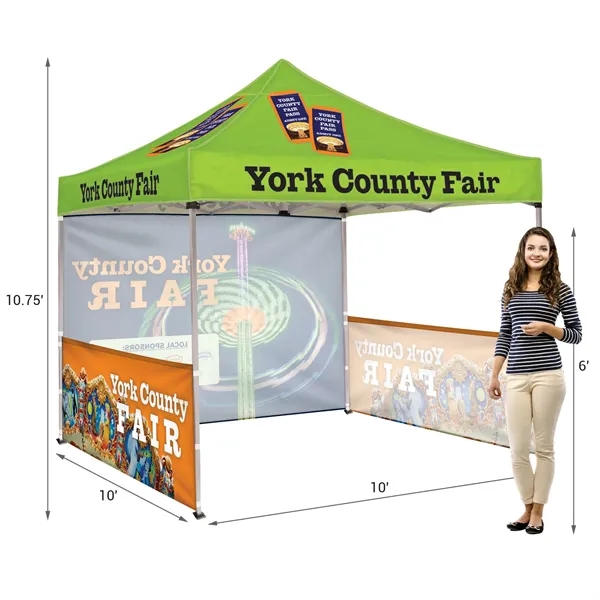 Custom full color digital 10' square canopy tent with one full... from ASI 80228 Quinn