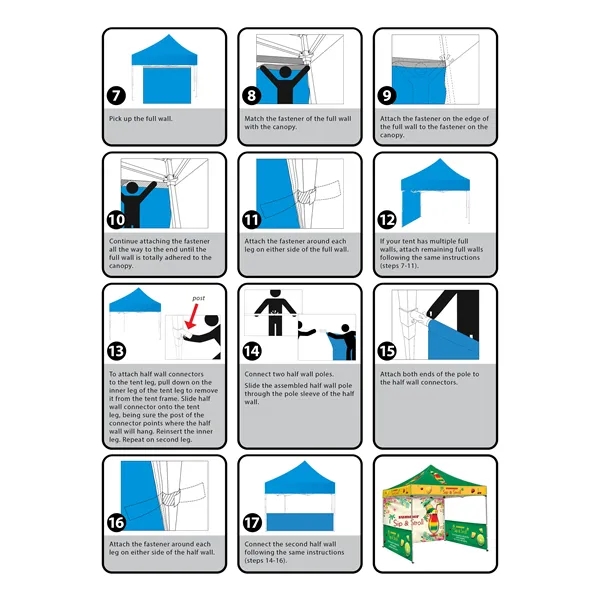 Custom full color digital 10' square canopy tent with one full... from ASI 80228 Quinn