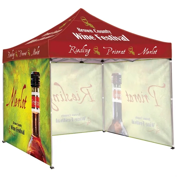 Custom full color digital 10' square canopy tent with three full... from ASI 80228 Quinn