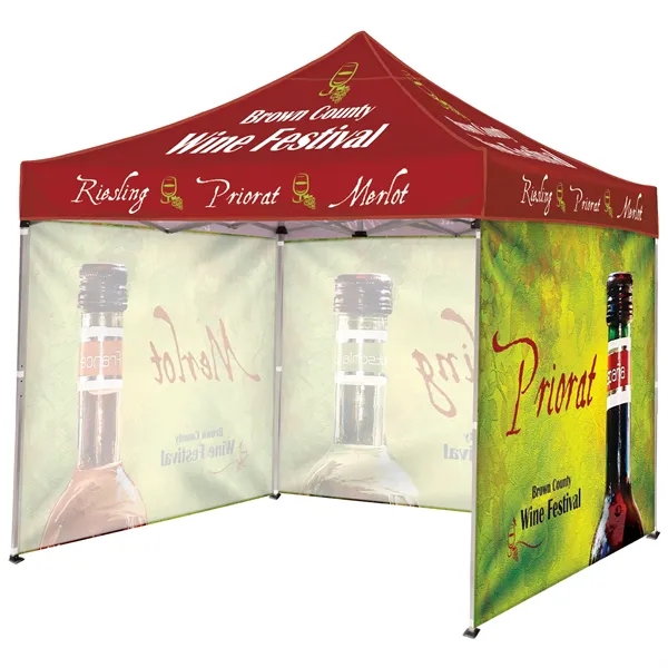 Custom full color digital 10' square canopy tent with three full... from ASI 80228 Quinn