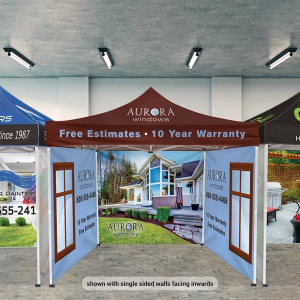 Custom full color digital 10' square canopy tent with three full... from ASI 80228 Quinn