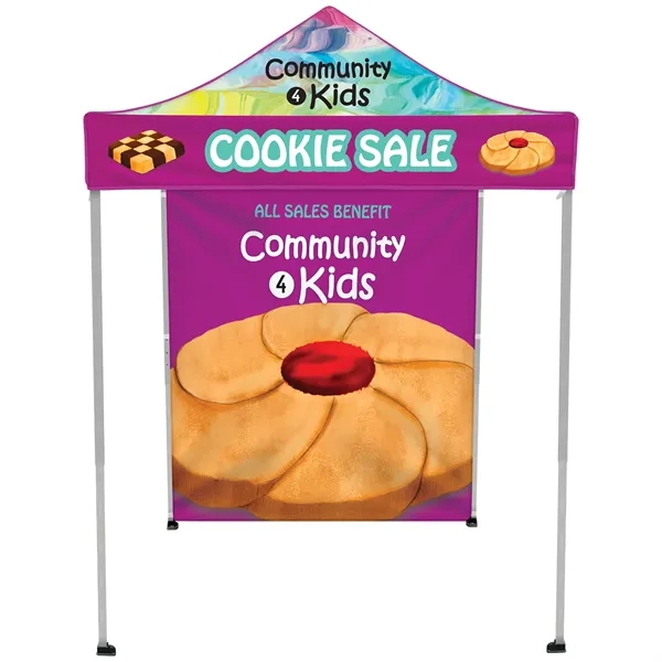 Custom full color digital 6.5' square canopy tent with one full... from ASI 80228 Quinn