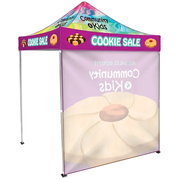 Custom full color digital 6.5' square canopy tent with one full... from ASI 80228 Quinn