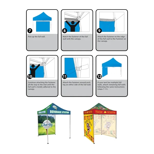 Custom full color digital 6.5' square canopy tent with one full... from ASI 80228 Quinn