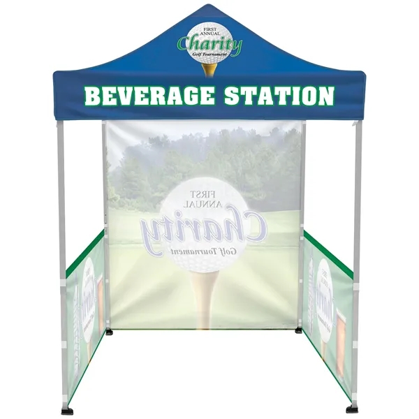 Custom full color digital 6.5' square canopy tent with one full... from ASI 80228 Quinn