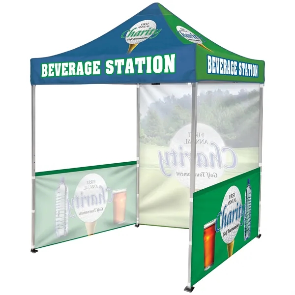 Custom full color digital 6.5' square canopy tent with one full... from ASI 80228 Quinn
