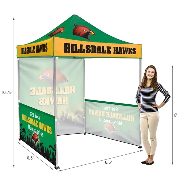 Custom full color digital 6.5' square canopy tent with one full... from ASI 80228 Quinn